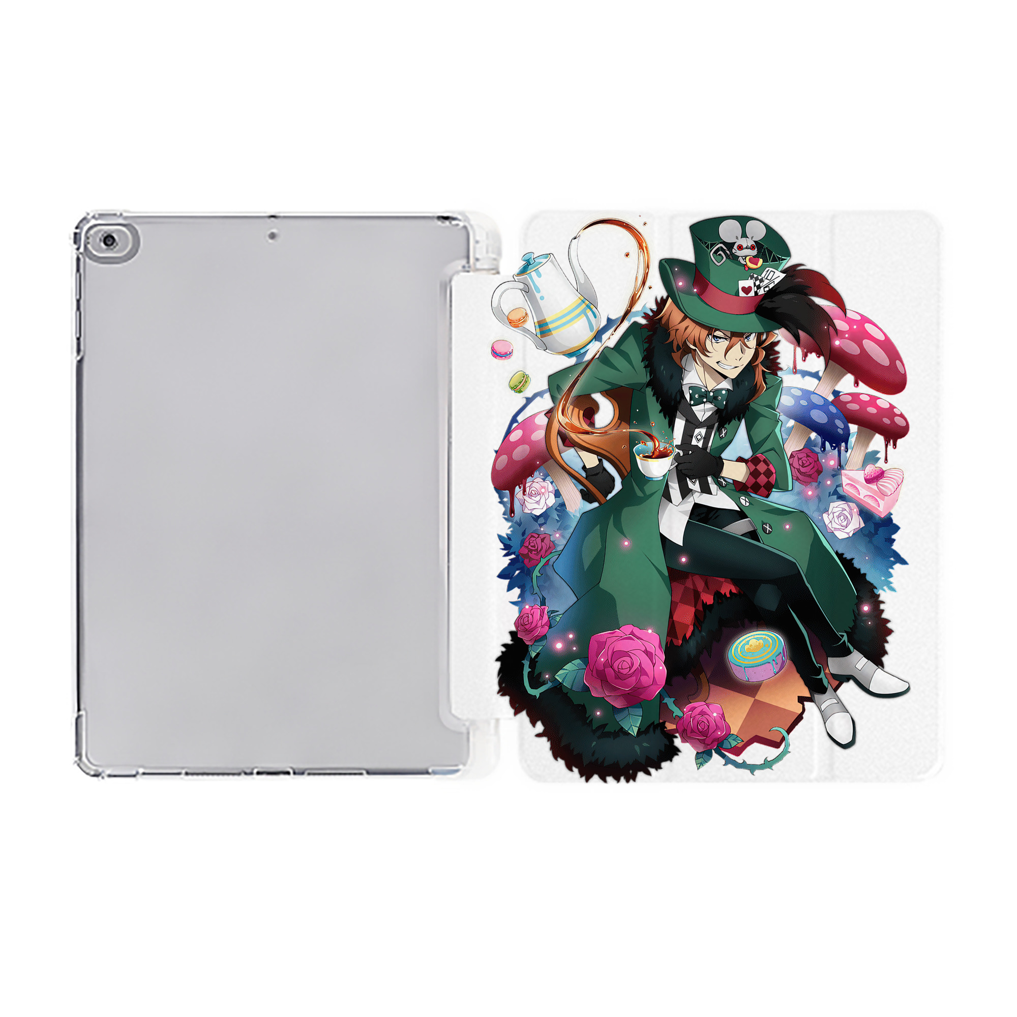 （画像用） 文豪ストレイドッグス Bungo Stray Dogs IPad ケース ペン収納付き 三つ折りスタンド PUレザー×シリコン 対応機種9.5/10.5/10.9インチ